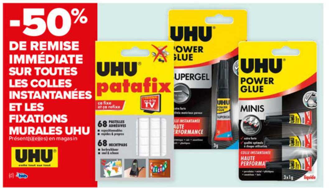 colles instantanées et fixations murales uhu