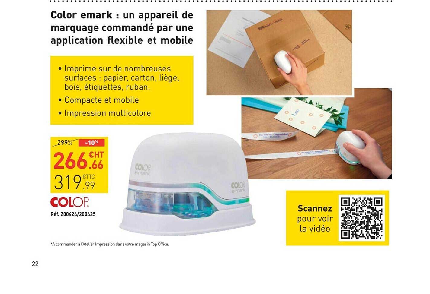 color emark : un appareil de marquage commandé par une application flexible et mobile