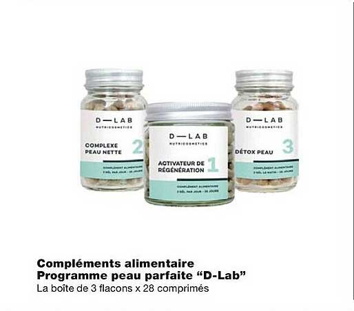 compléments alimentaire programme peau parfaite "d-lab"