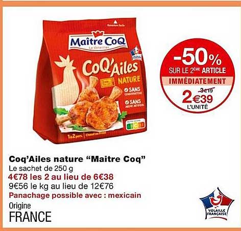 coq'ailes nature "maître coq"