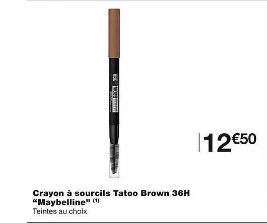 crayon à sourcils tatoo brown 36h "maybelline"