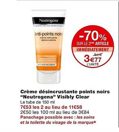 crème désincrustante points noirs "neutrogena" visibly clear