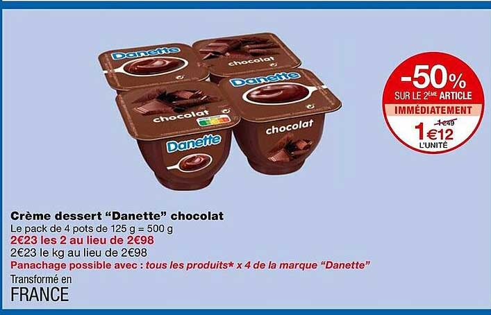 Crème Dessert "danette" Chocolat