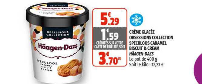 crème glacée obsessions collection speculoos caramel biscuit & cream häagen-dazs