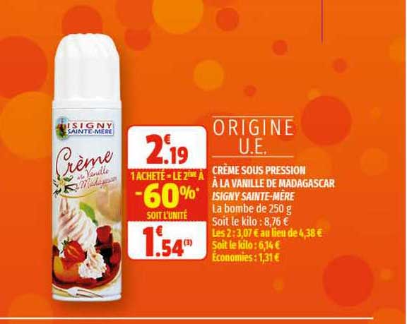 crème sous pression à la vanille de madagascar isigny sainte-mère