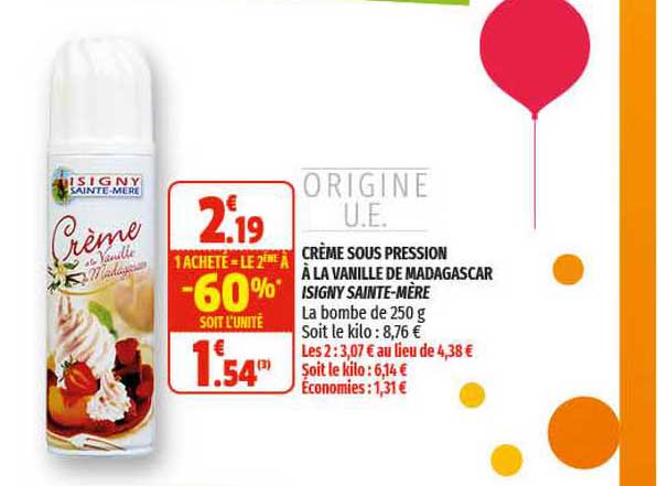 crème sous pression à la vanille de madagascar isigny sainte-mère