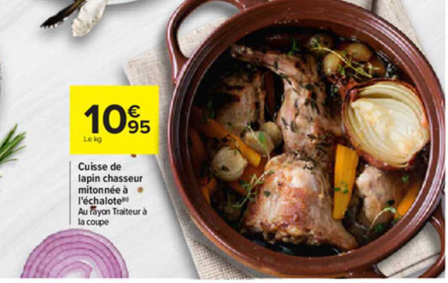 cuisse de lapin chasseur mitonnée à l'échalote