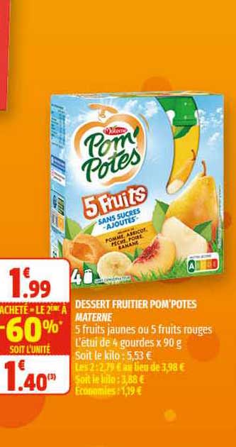 Dessert Fruitier Pom'potes Materne