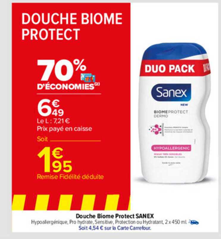douche biome protect sanex