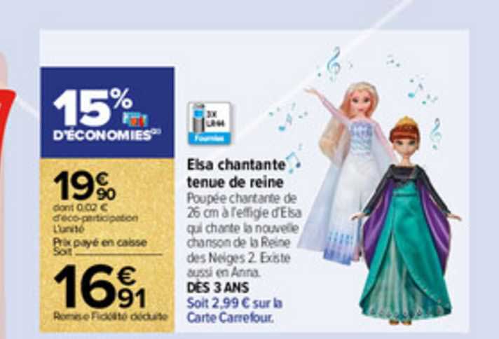 elsa chantante tenue de reine