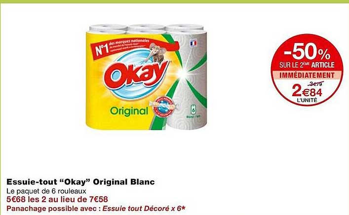 essuie-tout "okay" original blanc