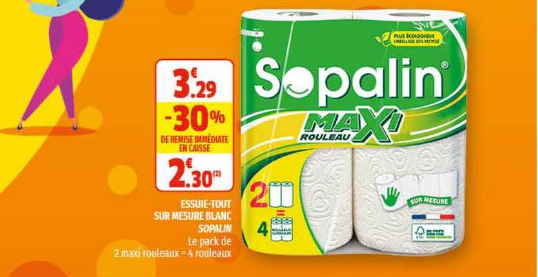 essuie-tout sur mesure blanc sopalin