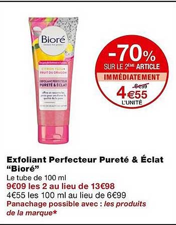 exfoliant perfecteur pureté & éclat "bioré"