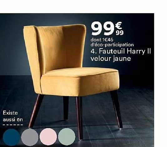 fauteuil harry II velour jaune