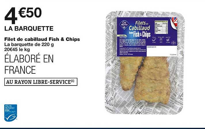 Filet De Cabillaud Fish & Chips