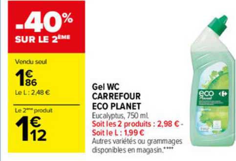 gel wc carrefour éco planet