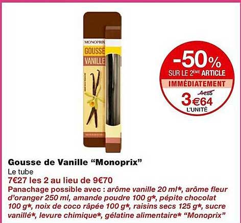gousse de vanille "monoprix"