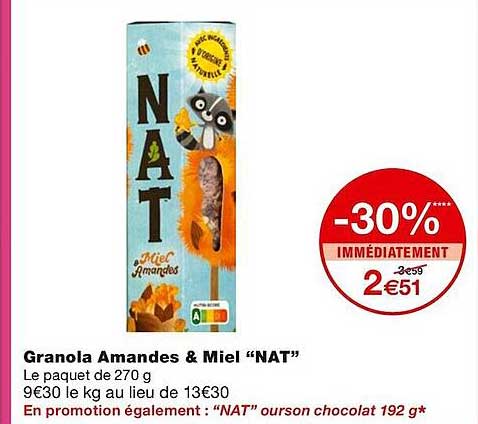 granola amandes & miel "nat"
