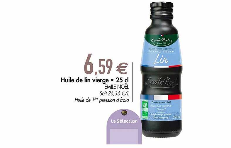 huile de lin vierge 25 cl émile noël