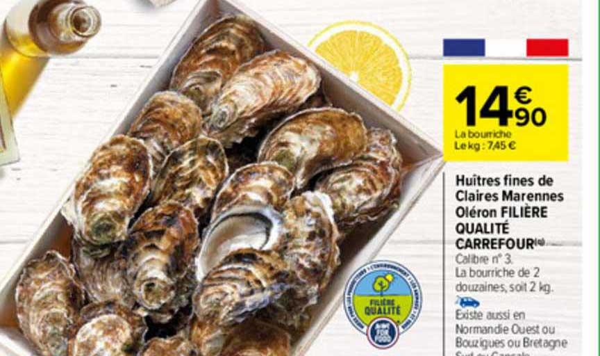 huîtres fines de claires marennes oléron filière qualité carrefour