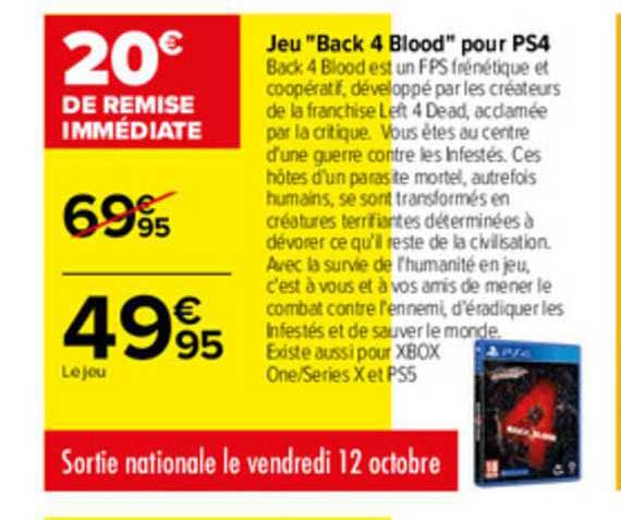jeu "back4 blood" pour ps4