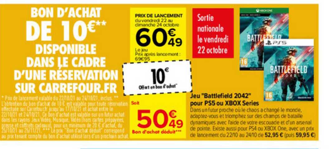 jeu "battlefield 2042" pour ps5 ou xbox series