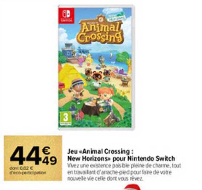 jeu «animal crossing : new horizons» pour nintendo switch