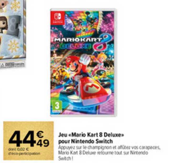 jeu «mario kart 8 deluxe» pour nintendo switch