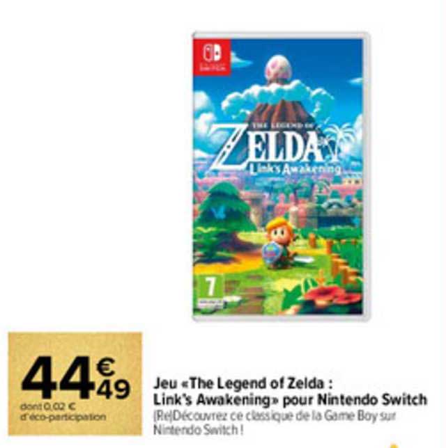 jeu «the legend of zelda : link's awakening» pour nintendo switch