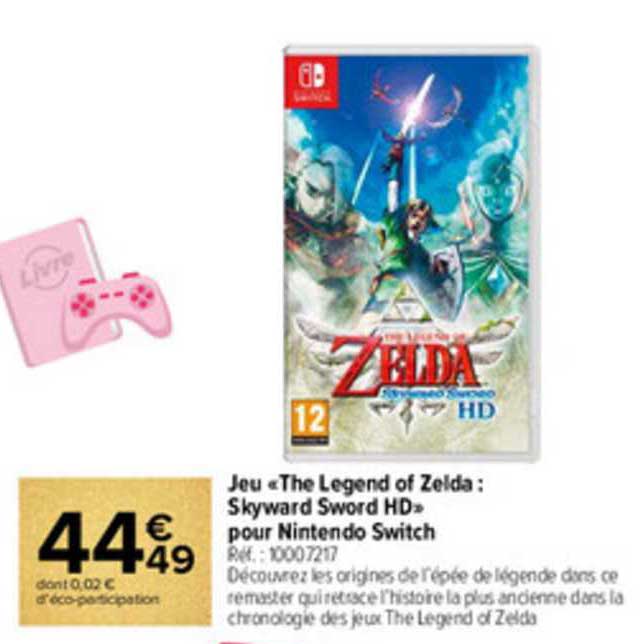 jeu «the legend of zelda : skyward sword hd» pour nintedo switch