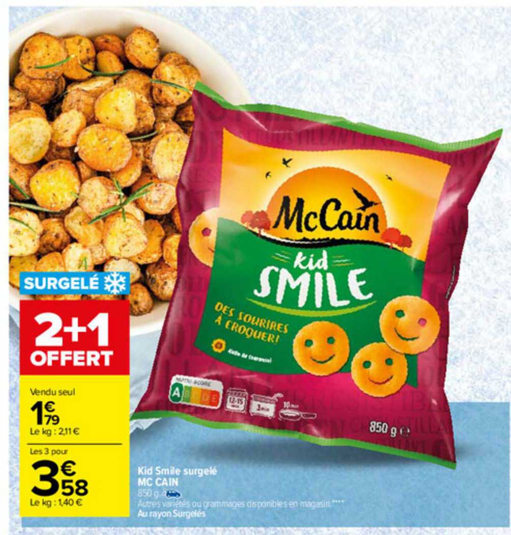 kid smile surgelé mc cain