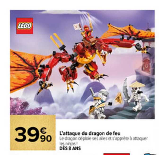 l'attaque du dragon de feu lego