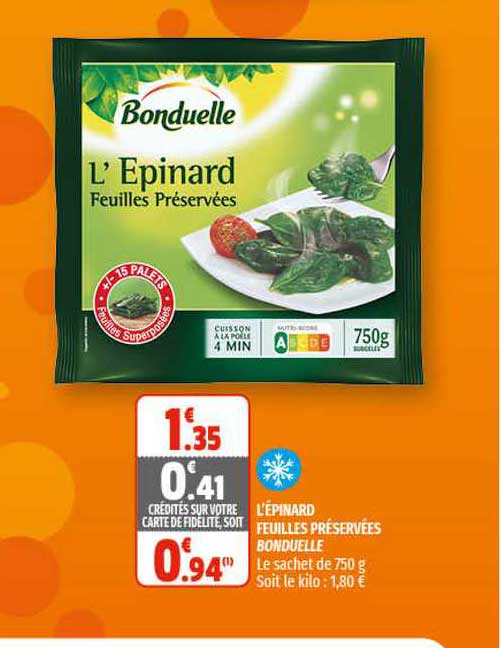 l'épinard feuilles préservées bonduelle