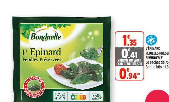 l'épinard feuilles préservées bonduelle