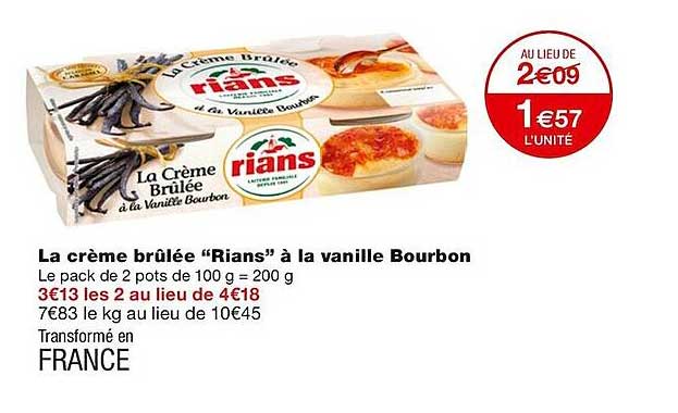 la crème brûlée "rians" à la vanille bourbon