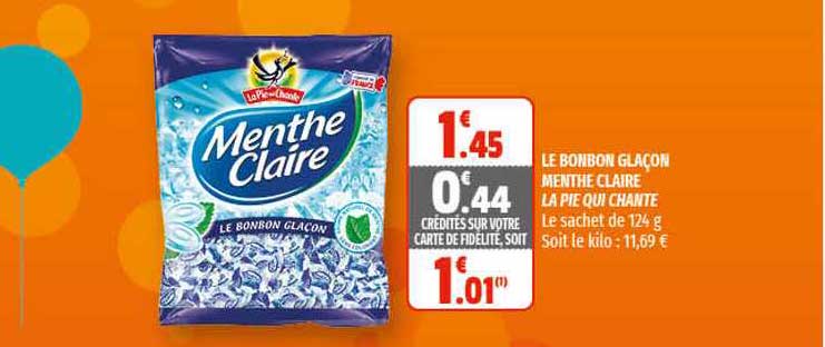 le bonbons glaçon menthe claire la pie qui chante