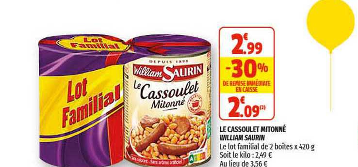 le cassoulet mitonné william saurin