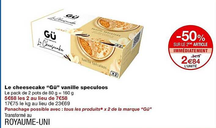 Le Cheesecake "gü" Vanille Speculoos
