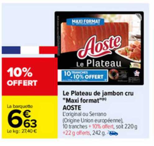 le plateau de jambon cru "maxi format" aoste