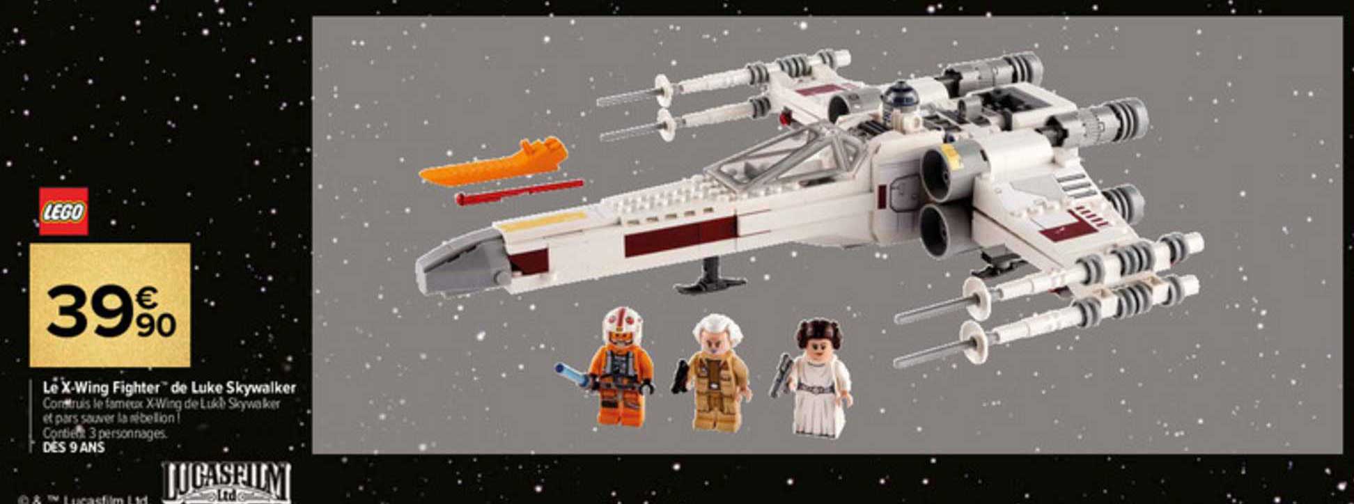 le x-wing fighter de luke skywalker lego