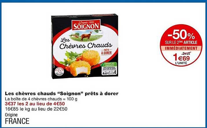 les chèvres chauds "soignon" prêts à dorer