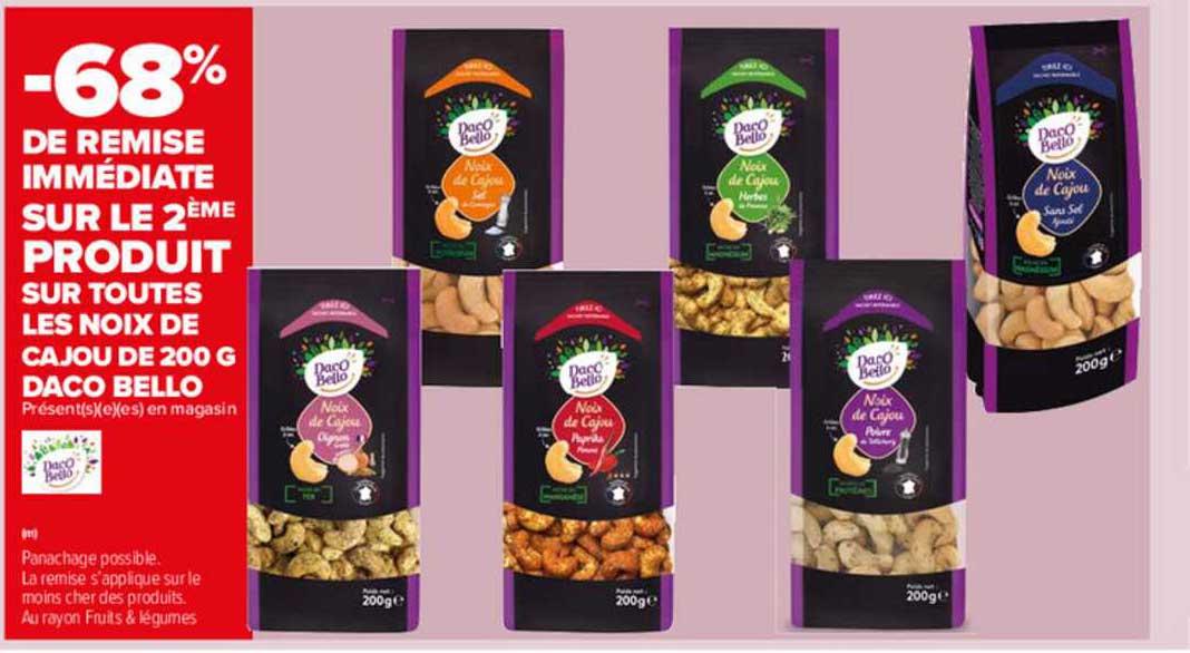 les noix de cajou de 200 g daco bello