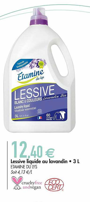 lessive liquide au lavandin 3 l étamine du lys