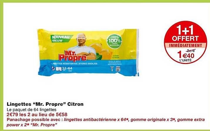 lingettes "mr. propre" citron