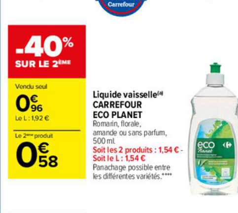 liquide vaisselle carrefour éco planet