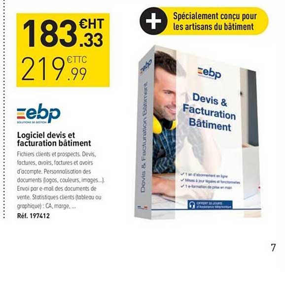 logiciel devis et facturation bâtiment ebp