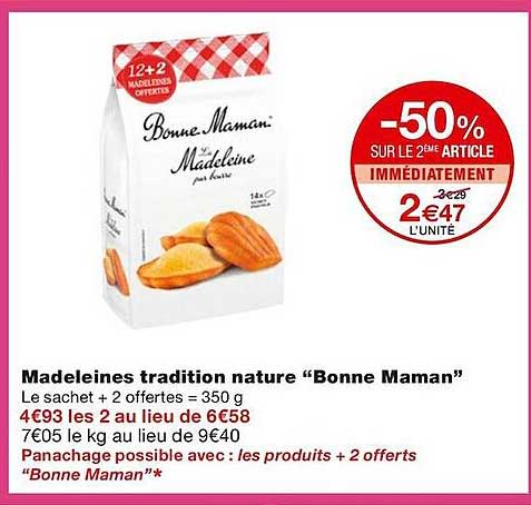 madeleines tradition nature "bonne maman"
