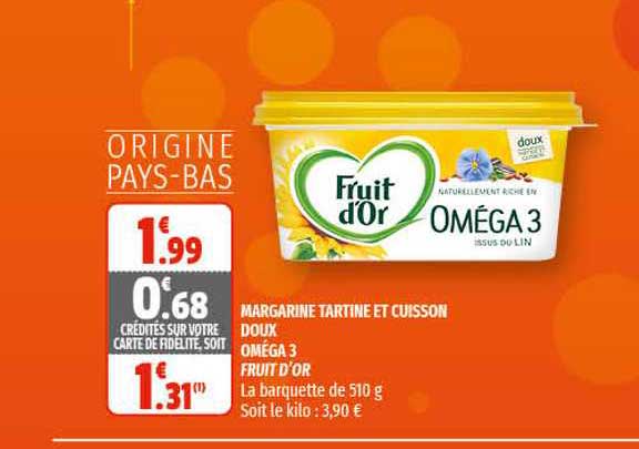 Margarine Tartine Et Cuisson Doux Oméga 3