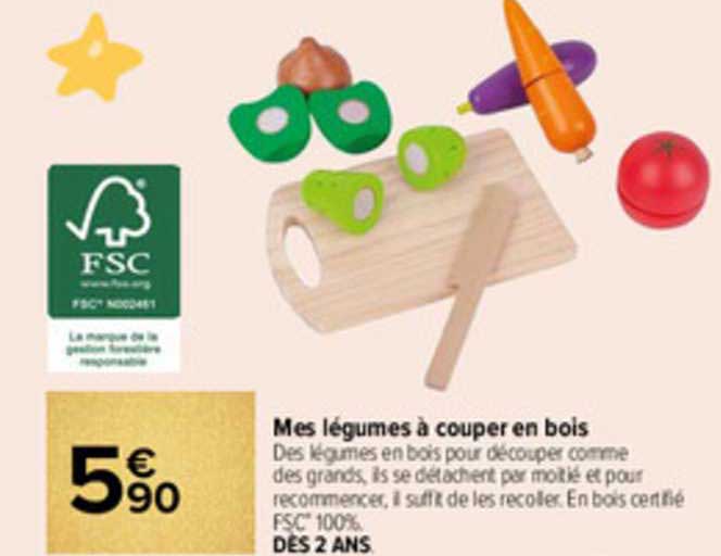 mes légumes à couper en bois