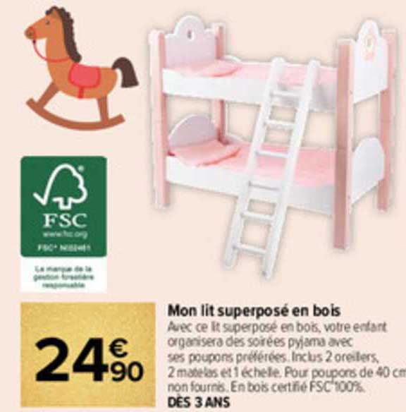 mon lit superposé en bois